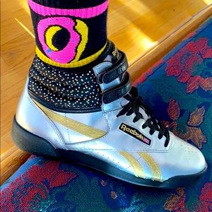 🔥 SICK AF Retro Reebok Freestyle Glitter Hi Tops!